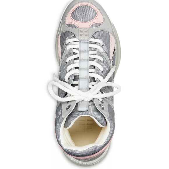 💫 NEW! GIVENCHY GIV 1 Mesh Metallic Clear-Sole High Top Sneakers 💫 - Picture 14 of 17
